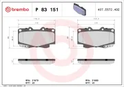 Bremsbelagsatz, Scheibenbremse Vorderachse BREMBO P 83 151