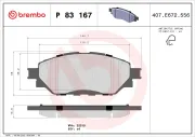 Bremsbelagsatz, Scheibenbremse Vorderachse BREMBO P 83 167