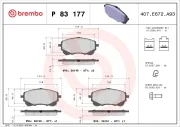 Bremsbelagsatz, Scheibenbremse BREMBO P 83 177