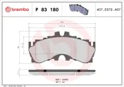 Bremsbelagsatz, Scheibenbremse Vorderachse BREMBO P 83 180