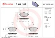 Bremsbelagsatz, Scheibenbremse Hinterachse BREMBO P 83 182