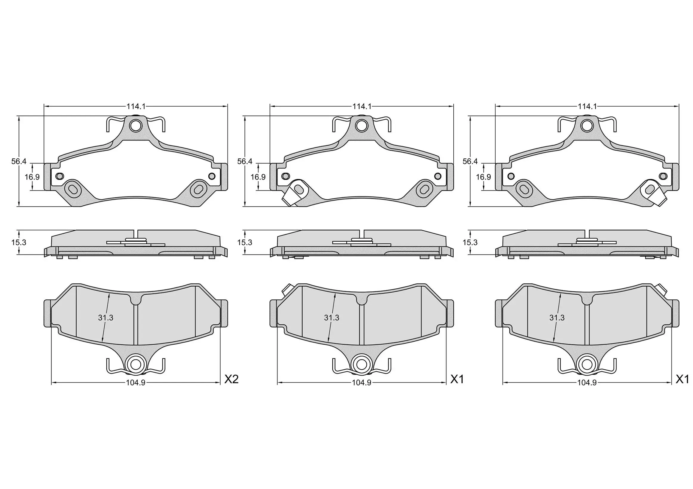 Bremsbelagsatz, Scheibenbremse Hinterachse BREMBO P 83 200