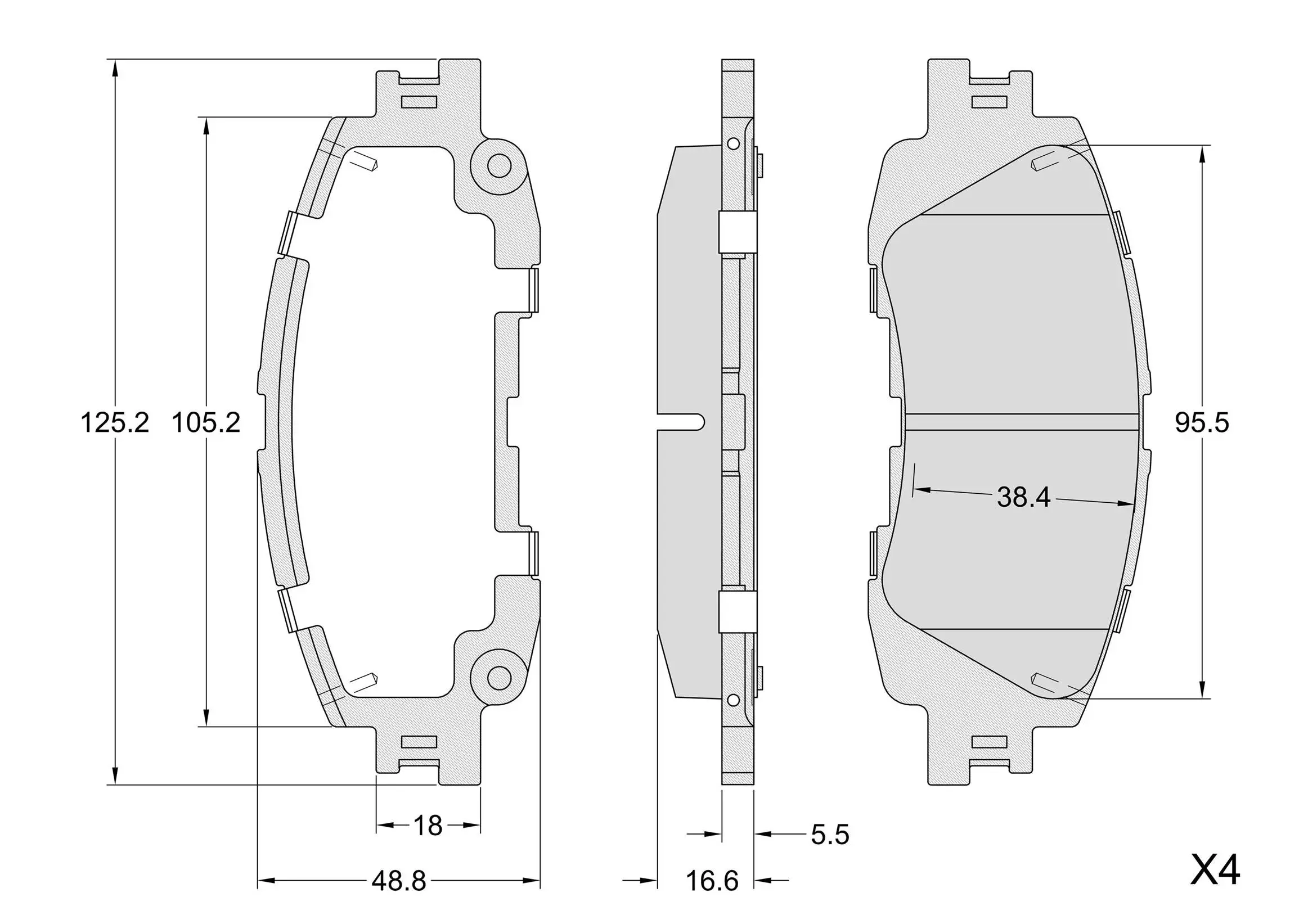 Bremsbelagsatz, Scheibenbremse BREMBO P 83 204