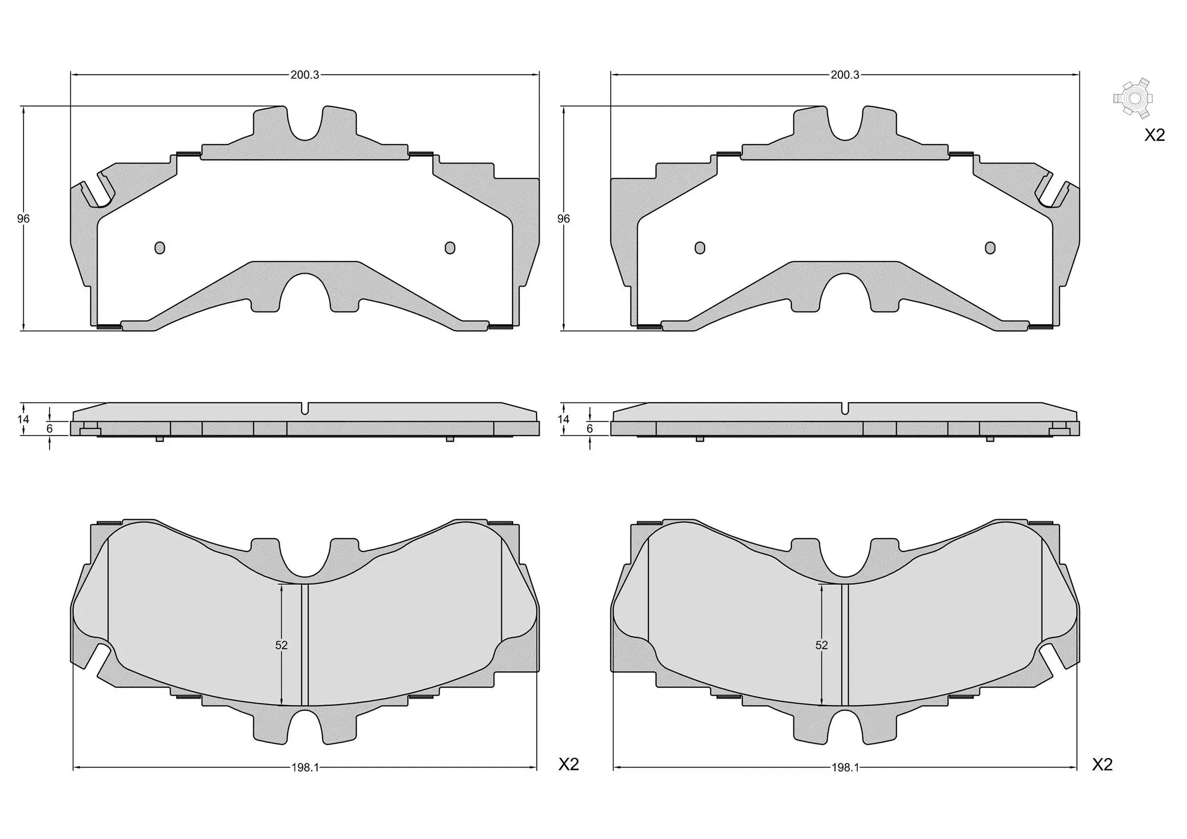 Bremsbelagsatz, Scheibenbremse Vorderachse Vorderachse BREMBO P 83 205