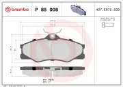 Bremsbelagsatz, Scheibenbremse Vorderachse BREMBO P 85 008