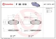 Bremsbelagsatz, Scheibenbremse BREMBO P 85 018