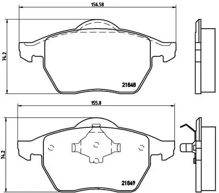 Bremsbelagsatz, Scheibenbremse Vorderachse BREMBO P 85 039