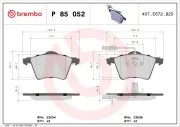 Bremsbelagsatz, Scheibenbremse Vorderachse BREMBO P 85 052