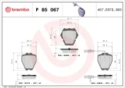 Bremsbelagsatz, Scheibenbremse BREMBO P 85 067