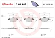 Bremsbelagsatz, Scheibenbremse BREMBO P 85 082