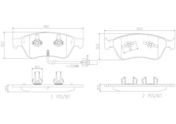 Bremsbelagsatz, Scheibenbremse BREMBO P 85 102