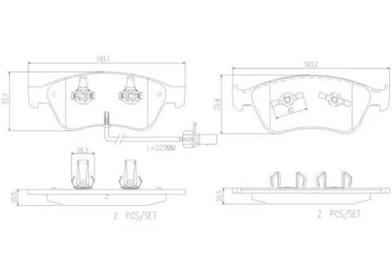 Bremsbelagsatz, Scheibenbremse BREMBO P 85 102 Bild Bremsbelagsatz, Scheibenbremse BREMBO P 85 102