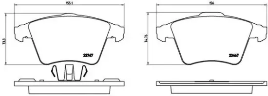 Bremsbelagsatz, Scheibenbremse Vorderachse BREMBO P 85 106 Bild Bremsbelagsatz, Scheibenbremse Vorderachse BREMBO P 85 106