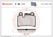 Bremsbelagsatz, Scheibenbremse Hinterachse BREMBO P 85 111
