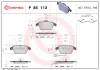 Bremsbelagsatz, Scheibenbremse Vorderachse BREMBO P 85 112 Bild Bremsbelagsatz, Scheibenbremse Vorderachse BREMBO P 85 112
