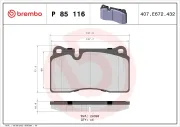 Bremsbelagsatz, Scheibenbremse BREMBO P 85 116