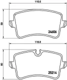 Bremsbelagsatz, Scheibenbremse Hinterachse BREMBO P 85 118X