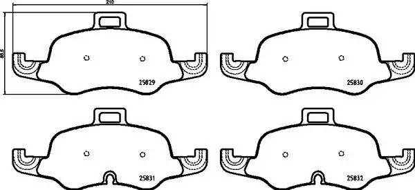 Bremsbelagsatz, Scheibenbremse Vorderachse BREMBO P 85 160
