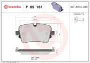 Bremsbelagsatz, Scheibenbremse Hinterachse BREMBO P 85 161