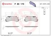 Bremsbelagsatz, Scheibenbremse BREMBO P 85 170