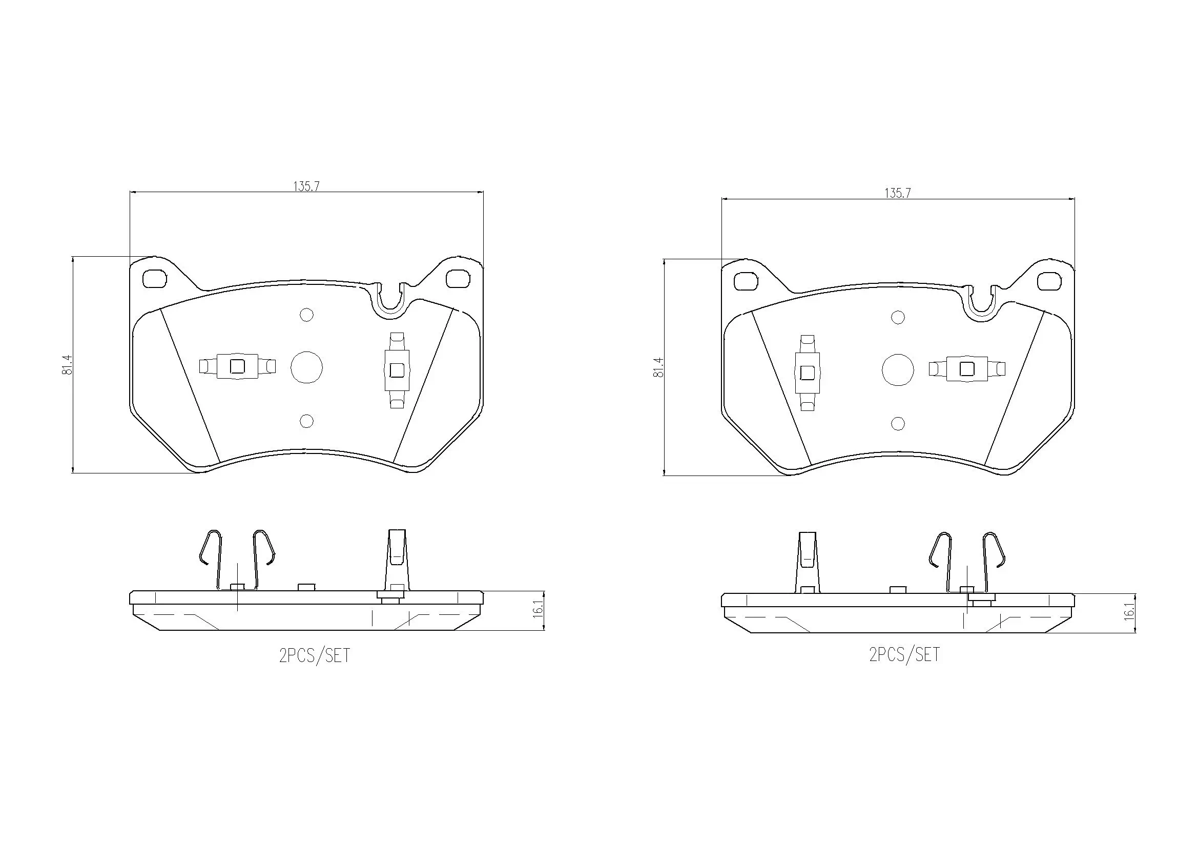 Bremsbelagsatz, Scheibenbremse Vorderachse BREMBO P 85 181