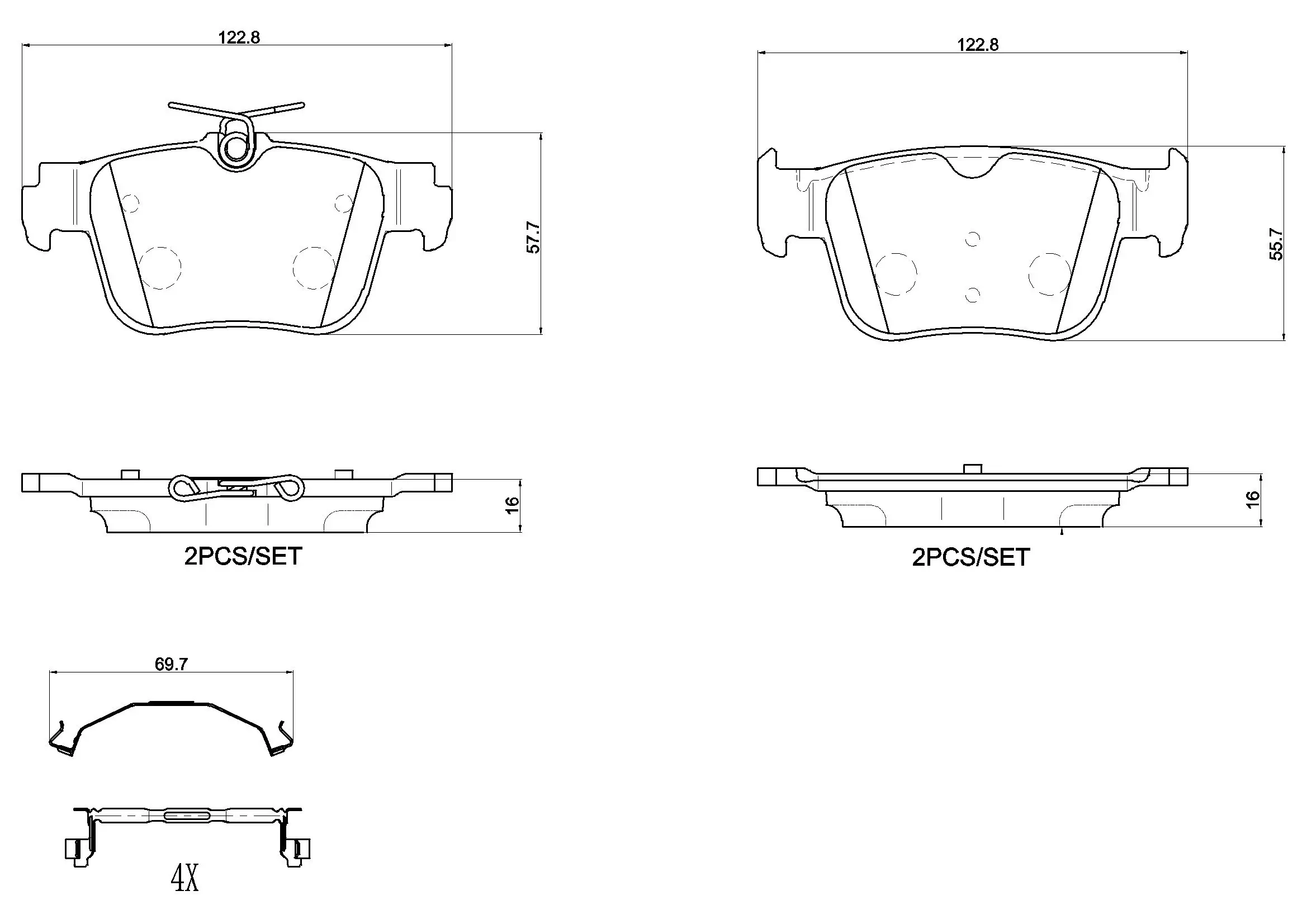 Bremsbelagsatz, Scheibenbremse BREMBO P 85 184