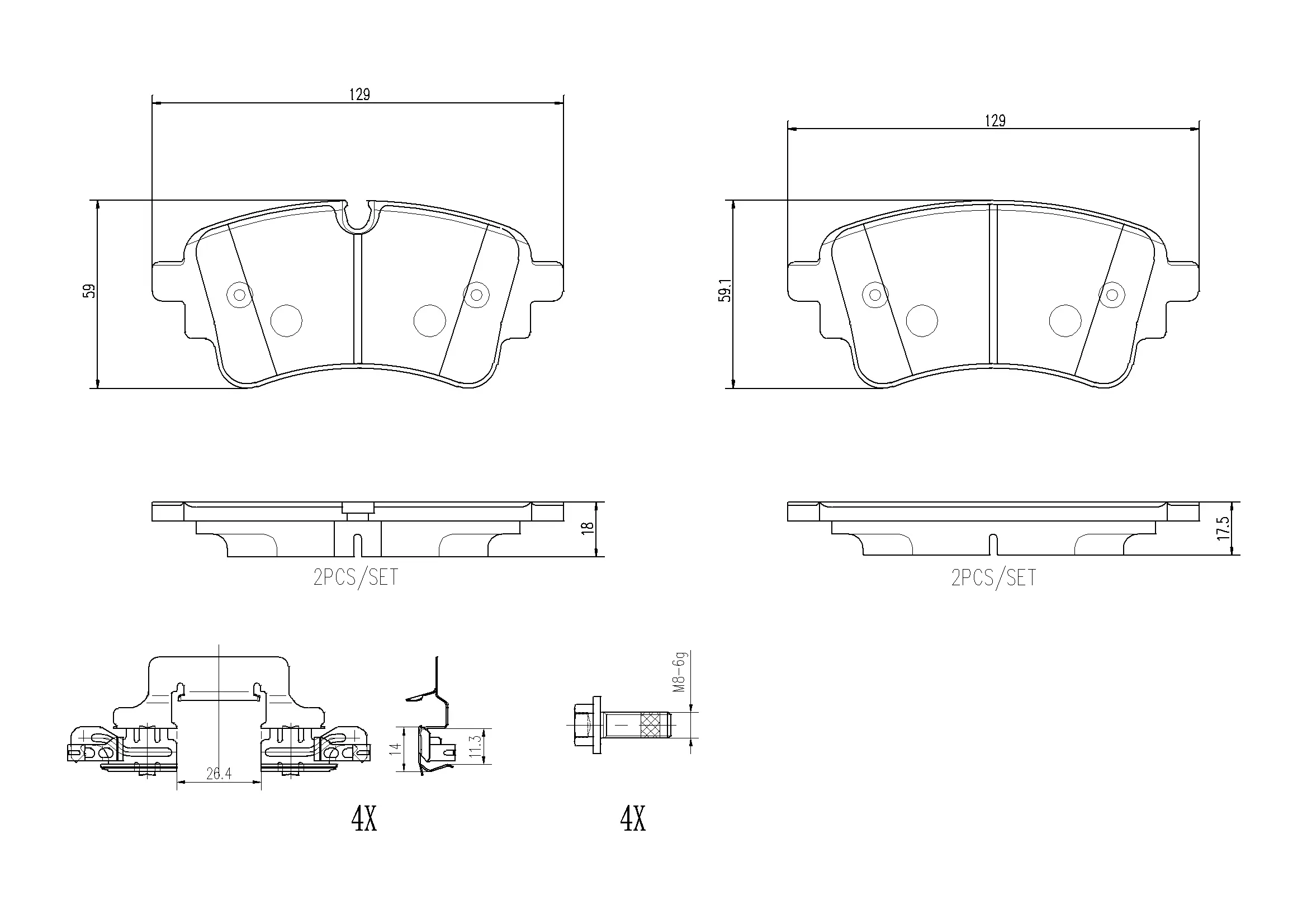 Bremsbelagsatz, Scheibenbremse BREMBO P85185NX