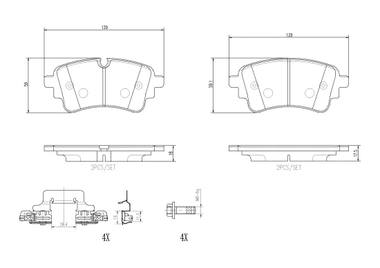 Bremsbelagsatz, Scheibenbremse BREMBO P85185NX Bild Bremsbelagsatz, Scheibenbremse BREMBO P85185NX