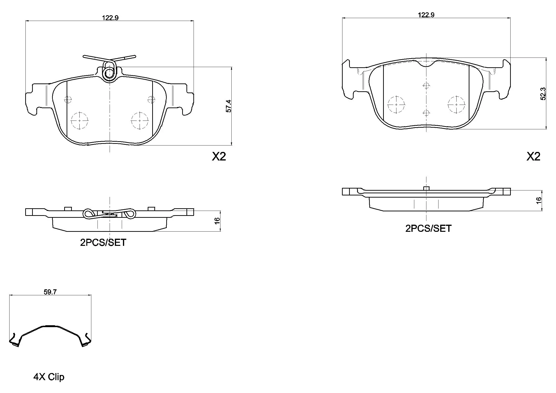 Bremsbelagsatz, Scheibenbremse BREMBO P 85 189