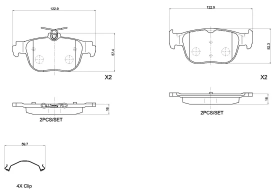 Bremsbelagsatz, Scheibenbremse BREMBO P 85 189 Bild Bremsbelagsatz, Scheibenbremse BREMBO P 85 189