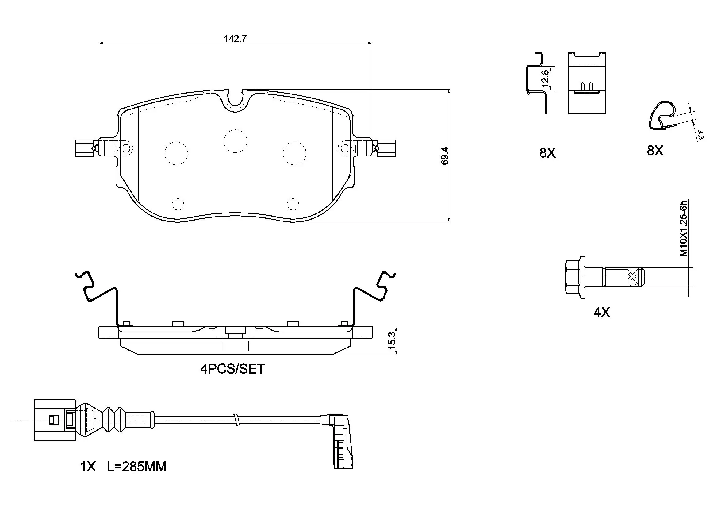 Bremsbelagsatz, Scheibenbremse BREMBO P 85 192