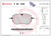 Bremsbelagsatz, Scheibenbremse Vorderachse BREMBO P 85 192E