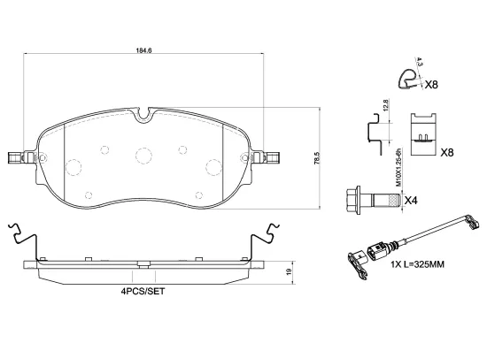 Bremsbelagsatz, Scheibenbremse BREMBO P 85 194 Bild Bremsbelagsatz, Scheibenbremse BREMBO P 85 194