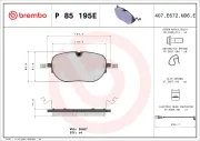 Bremsbelagsatz, Scheibenbremse Vorderachse BREMBO P 85 195E