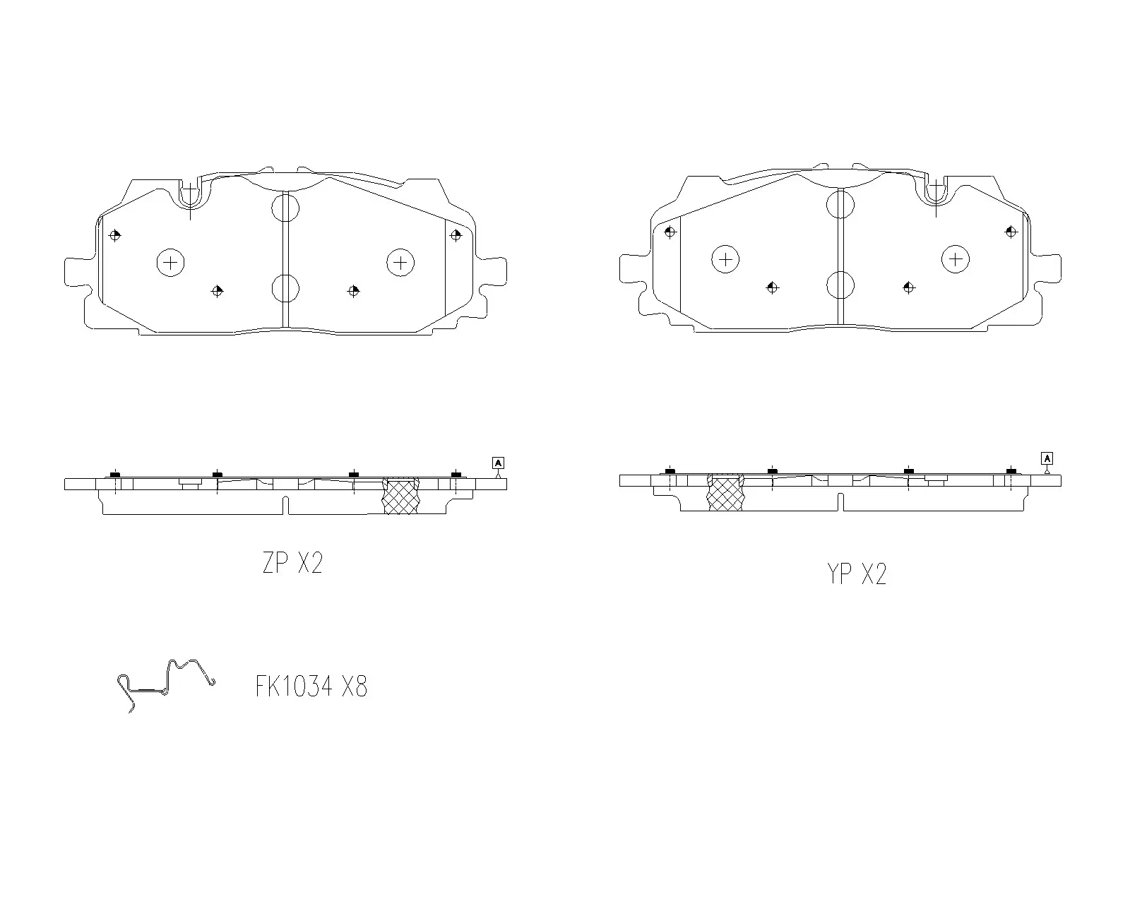 Bremsbelagsatz, Scheibenbremse Vorderachse BREMBO P 85 202