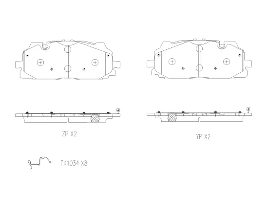 Bremsbelagsatz, Scheibenbremse Vorderachse BREMBO P 85 202 Bild Bremsbelagsatz, Scheibenbremse Vorderachse BREMBO P 85 202