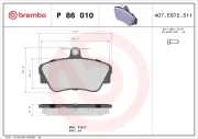 Bremsbelagsatz, Scheibenbremse BREMBO P 86 010