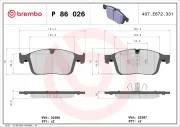 Bremsbelagsatz, Scheibenbremse BREMBO P 86 026