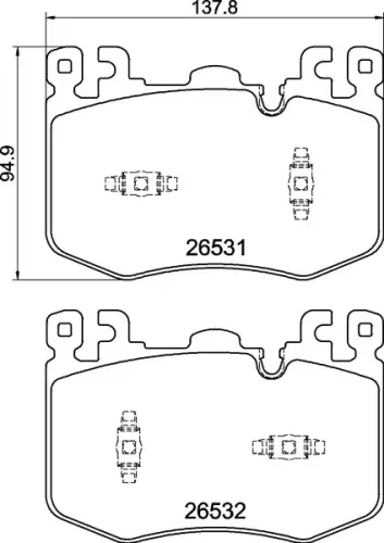 Bremsbelagsatz, Scheibenbremse Vorderachse BREMBO P 94 001 Bild Bremsbelagsatz, Scheibenbremse Vorderachse BREMBO P 94 001