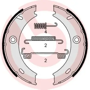 Bremsbackensatz, Feststellbremse BREMBO S 50 512 Bild Bremsbackensatz, Feststellbremse BREMBO S 50 512