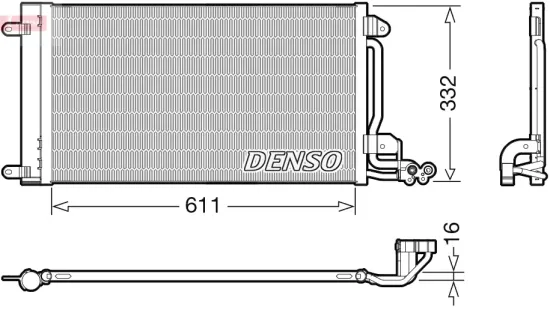 Kondensator, Klimaanlage DENSO DCN02034 Bild Kondensator, Klimaanlage DENSO DCN02034