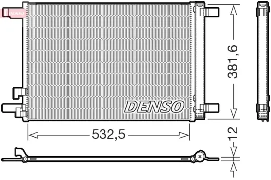 Kondensator, Klimaanlage DENSO DCN02048 Bild Kondensator, Klimaanlage DENSO DCN02048