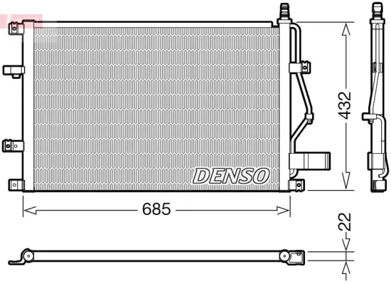 Kondensator, Klimaanlage DENSO DCN33013 Bild Kondensator, Klimaanlage DENSO DCN33013