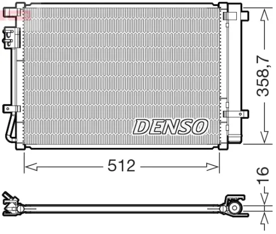 Kondensator, Klimaanlage DENSO DCN41031 Bild Kondensator, Klimaanlage DENSO DCN41031