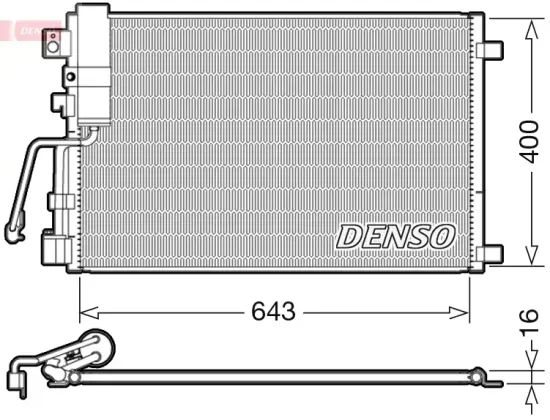 Kondensator, Klimaanlage DENSO DCN46008 Bild Kondensator, Klimaanlage DENSO DCN46008