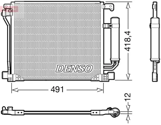 Kondensator, Klimaanlage DENSO DCN46025 Bild Kondensator, Klimaanlage DENSO DCN46025