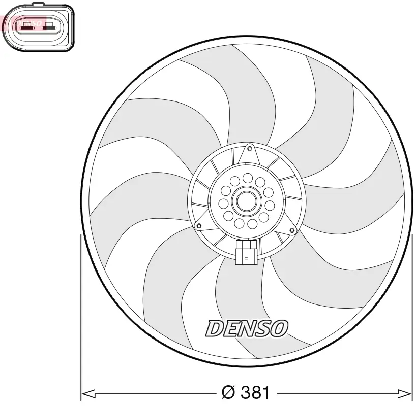 Lüfter, Motorkühlung 12 V DENSO DER02006