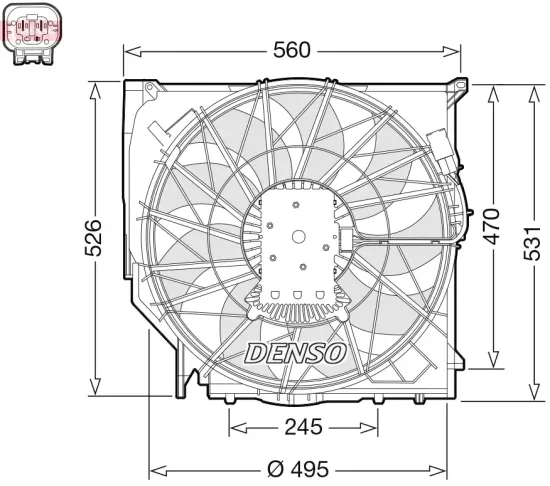 Lüfter, Motorkühlung 12 V DENSO DER05008 Bild Lüfter, Motorkühlung 12 V DENSO DER05008