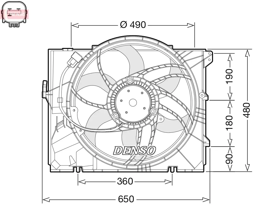 Lüfter, Motorkühlung 12 V DENSO DER05011