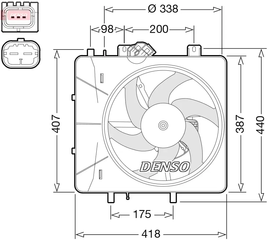 Lüfter, Motorkühlung 12 V DENSO DER07010